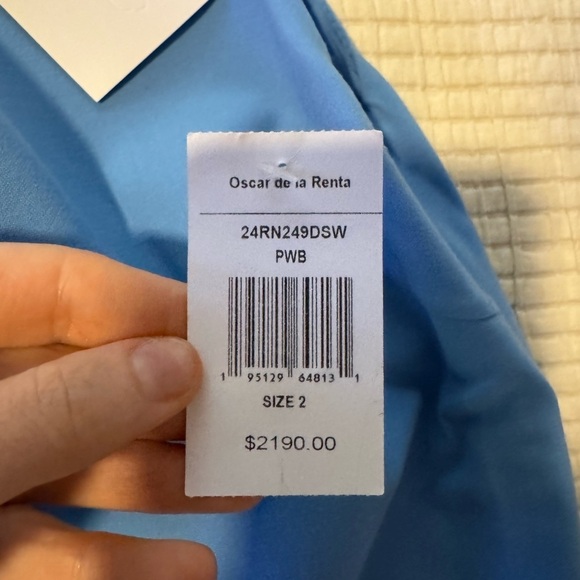 OSCAR DE LA RENTA Jewel Neck Drop Waist Ruffle Sleeveless Mini Dress Size 2 NWT - Picture 10 of 12